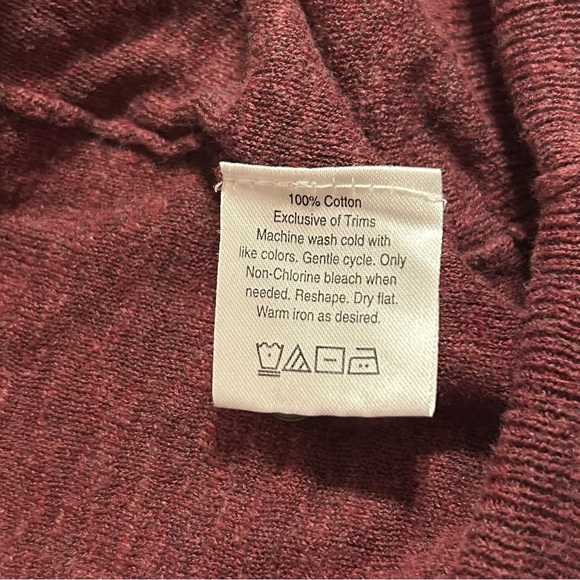 Eddie Bauer Women’s Wine Lightweight Cardigan with Satin Ribbon Detail - Picture 5 of 5